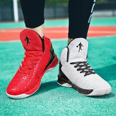 

Basketball shoes male flying woven mesh high-top fashion sports boots non-slip shoes