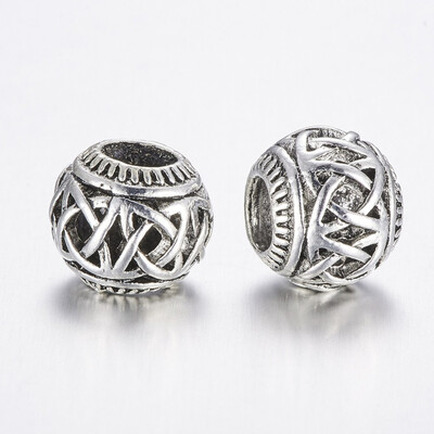 

Alloy European Beads Rondelle Large Hole Beads Antique Silver 105x9mm Hole 5mm
