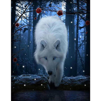 

5D DIY Diamond Painting Night Wolf Cross Stitch Embroidery Rhinestones Kits