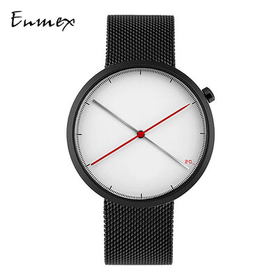 

The Creative Design of Qixi Festivals Gift Enmex is minimalist two-needle western style watch Bauhaus style watch