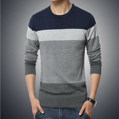 

Mens Casual Round Neck Fashion Knit Sweater Pullover Knitwear Jumper Coat Top