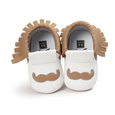 

Fashion Fringe Baby Grils Autumn Kids Mustache Pattern Anti-skid Soft Slip on First Walkers Shoes