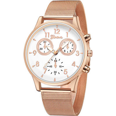 

GENEVA Minimalist Sport Watch Woman Stainless Steel Mesh Band Quartz Wristwatch Ladies Military Luxury Watches Creative Montre