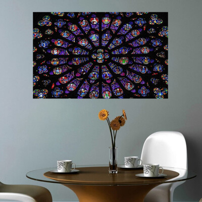 

〖Follure〗Dame Rose Window Cathedral in Paris France Photo Art Print Poster 18x12 in