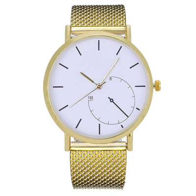 

New ladies fashion simple plastic mesh belt watch stone