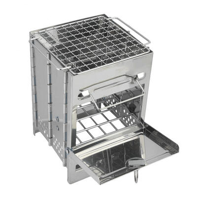 

Greensen Portable Outdoor Camping Wood Stove Folding Stainless Steel Wood Burning Stove Square