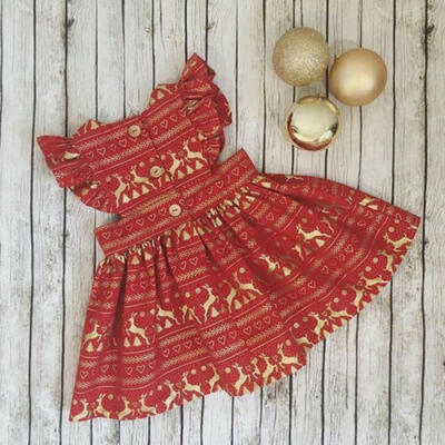 

2Pcs Christmas Newborn Toddler Baby Girl Romper Bodysuit Headband Outfit Clothes