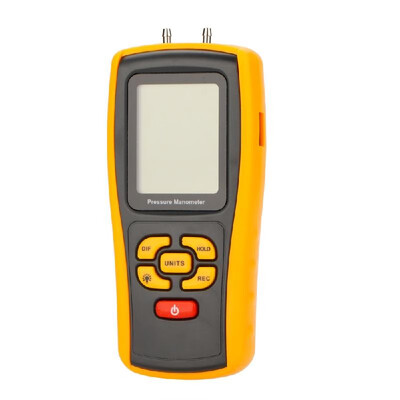 

GM520 Portable USB Digital LCD Pressure Manometer Gauge Differential Pressure Manometer Measuring Range 35kPa with Temperature Com