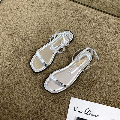 

Sandals female fairy summer Korean fashion evening students Joker flat with gladiator sandals