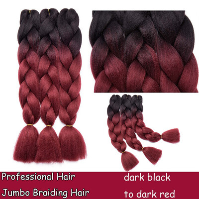 

Braiding Hair Ombre for crochet Hair Weave with Synthetic&Twist Braiding Hair Extensions Dark black 100gpc