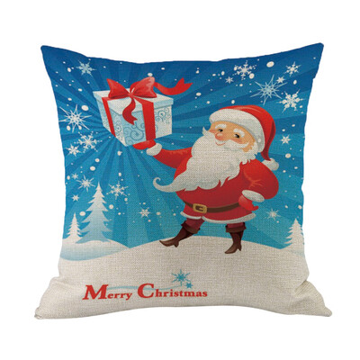 

Tailored Happy Christmas Pillow Cases Linen Sofa Cushion Cover Home Decor Pillow Core