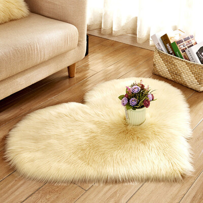 

Toponeto Wool Imitation Sheepskin Rugs Faux Fur Non Slip Bedroom Shaggy Carpet Mats