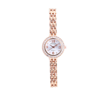 

Hot Sale Women Watches Rhinestone Dot Dial Ladies Quartz Wristwatch Fashion Alloy Bracelet Strap Clock Gift Relogio Feminino