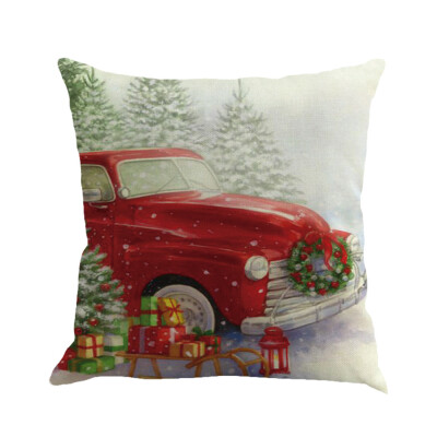 

〖Follure〗Christmas Printing Dyeing Sofa Bed Home Decor Pillow Cover Cushion Cover A