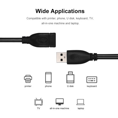 

USB Extension Cable Wire Male to Female Extender for Smart TV PS4 Xbox One SSD Data Sync USB30 Super Speed 50cmBlue