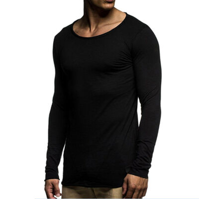 

Mens Slim Fit O Neck Long Sleeve Muscle Tee Shirt Casual T-shirt Top Blouse