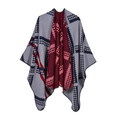 

Fashion Women Winter Diamond Poncho Thick Warm Scarf Shawl Pashmina Casual Cardigan Outerwear