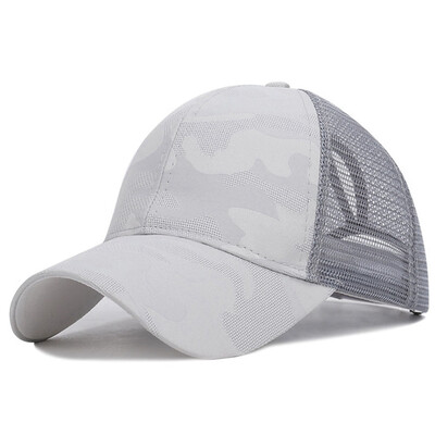 

7 Colors Ponytail Mesh Baseball Cap For Women Girls Summer Fashion Casual Cotton Camo Sun Hats