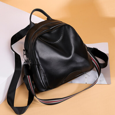 

Tailored Fashion Women Leather Backpacks Large Capacity Stripe Bags Package Shoulder Bags