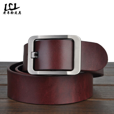 

The first layer of leather mens Japanese buckle casual belt Korean retro leather belt