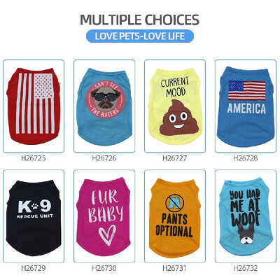 

Dog Shirt Dog T-Shirts Dog Summer Clothes Printed Pet Vest Clothing Party Apparels Pet Summer Clothes for Small Puppy Dogs Cats Su