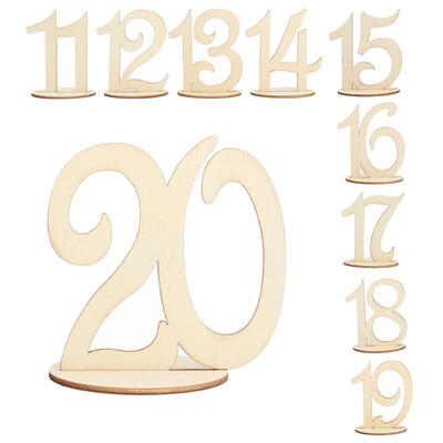 

10pcs Wooden Wedding Table Number Seat Cards Ornament Craft Home Decoration