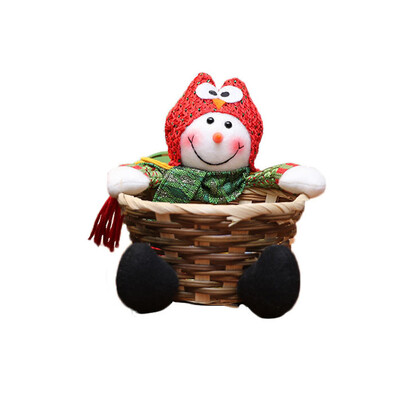 

Gobestart Christmas Candy Storage Basket Decoration Santa Claus Storage Basket Gift