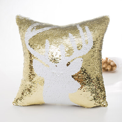 

Tailored Merry Christmas Color Glitter Sequins Throw Pillow Case Cafe Home Decor Cushion