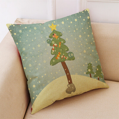 

Gobestart New Christmas Cotton Linen Pillow Case Sofa Cushion Cover Home Decor