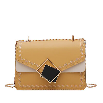 

Fashion peach heart lock embroidery thread handbag 2019 new chain shoulder bag tide wild temperament diagonal cross pu bucket bag