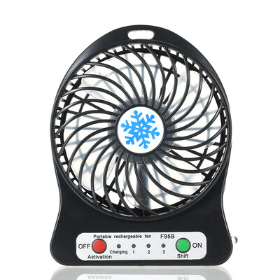 

Portable Rechargeable LED Light Fan Mini Desk USB Charging Air Cooler 3 Mode Speed Regulation LED Lighting Function Cooling Orang
