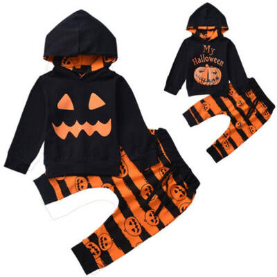 

Newborn Baby Halloween Boy Girl Hooded T-shirt Tops Pants Outfits Clothes US
