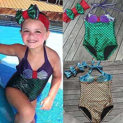 

Baby Kids Girls Mermaid Tankini Bikini Swimsuit Swimwear Bathing Suit One-pieces