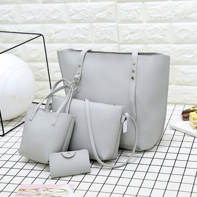

Gobestart Fashion Women Leather Four-Piece Shoulder Crossbody Bag Clutch Wallet Retro Bag