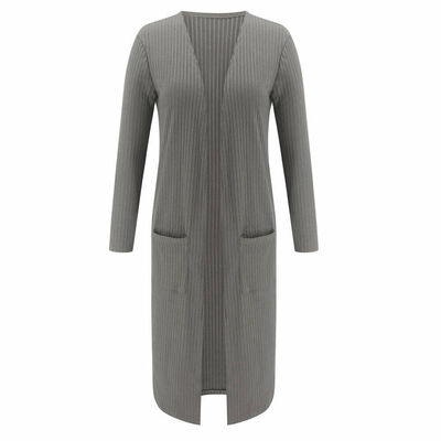 

Womens Long Sleeve Pocket Cardigans Sweater Chunky Knitted Coat Oversied Jumper