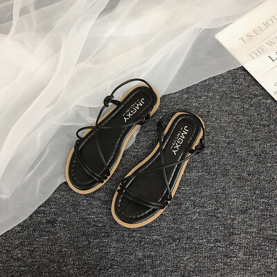 

Roman Sandals Fairy Wind Student Summer Korean Version Baitao Beach Shoes with Soft Flat Bottom
