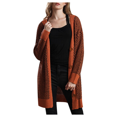 

Toponeto Women ladys Button Down Long Sleeve Printed Cardigan Plush Sweater Coat