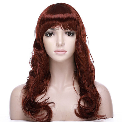 

Long Curly Synthetic Wig with Bangs Hair Wigs Straight Wig Full Head for Women