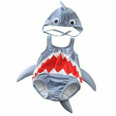 

Baby Kids Girls Boys Cartoon Shark Swimsuit Swimwear Ruffle Bikini Bathing Suit
