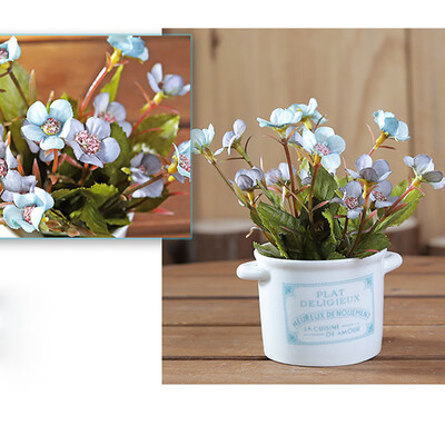 

Gobestart Ceramic Pots Artificial Plants Potted Living Room Desk Decorative Flowers