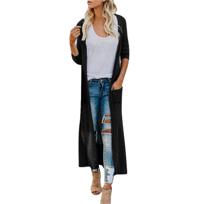 

Toponeto Womens Boho Long Sleeve Button Down Front Pocket Casual Long Knitted Cardigan
