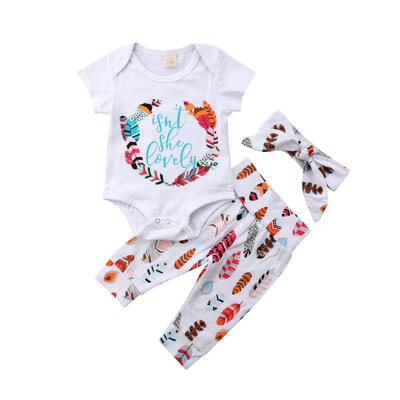 

Newborn Infant Baby Girls Romper Jumpsuit Bodysuit Headband Clothes Outfits Set