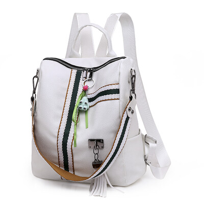 

Womens shoulder bag Korean version personality fashion soft leather backpack college style leisure bags for students