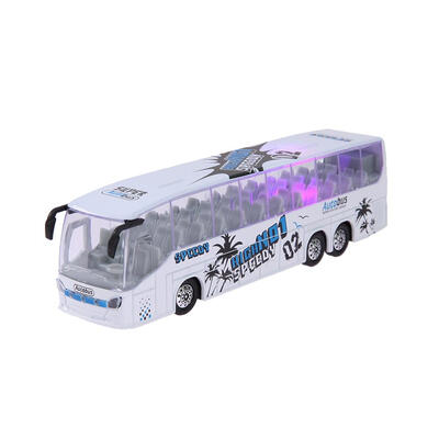 

150 Scale Pull Back Music Bus Metal Diecast Model LED Light Children Toy