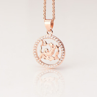 

12 Constellation Round Scorpio design glittering Necklace gold tone Fashion Jewelry Necklace