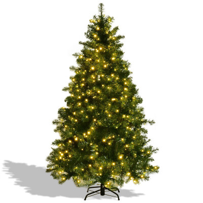 

Pre-Lit Artificial PVC Christmas Tree w LED Lights & Stand-6