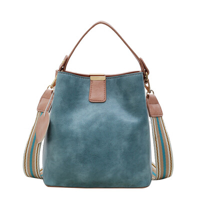 

Women Contrast Color Bucket Bag Large Capacity Casual Shoulder Messenger Bag Simple Crossbody Bag Ladies Tote T2G