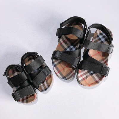 

Willa&Emma Black plaid parent-child sandals adult 13715