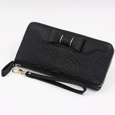 

Korean Version Of Women  Long Section Wallet Women  Cute Bowknot Student Large Capacity Mobile Phone Purse