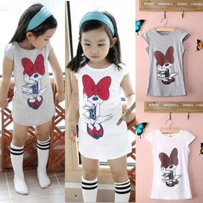 

Cute Kids Baby Girls Minnie Party Dress Vest Skirt Toddler Clothes 3-8Year